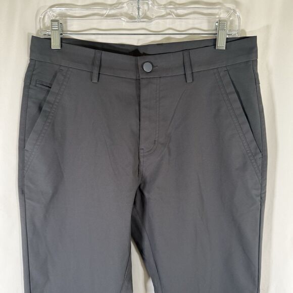 Marcus Pierce Pants Men's 31x28 Solid Grey Tech Feel Flat Front Pockets - Picture 2 of 9